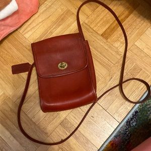 Vintage COACH Handbag SCOOTER Red Crossbody Bag